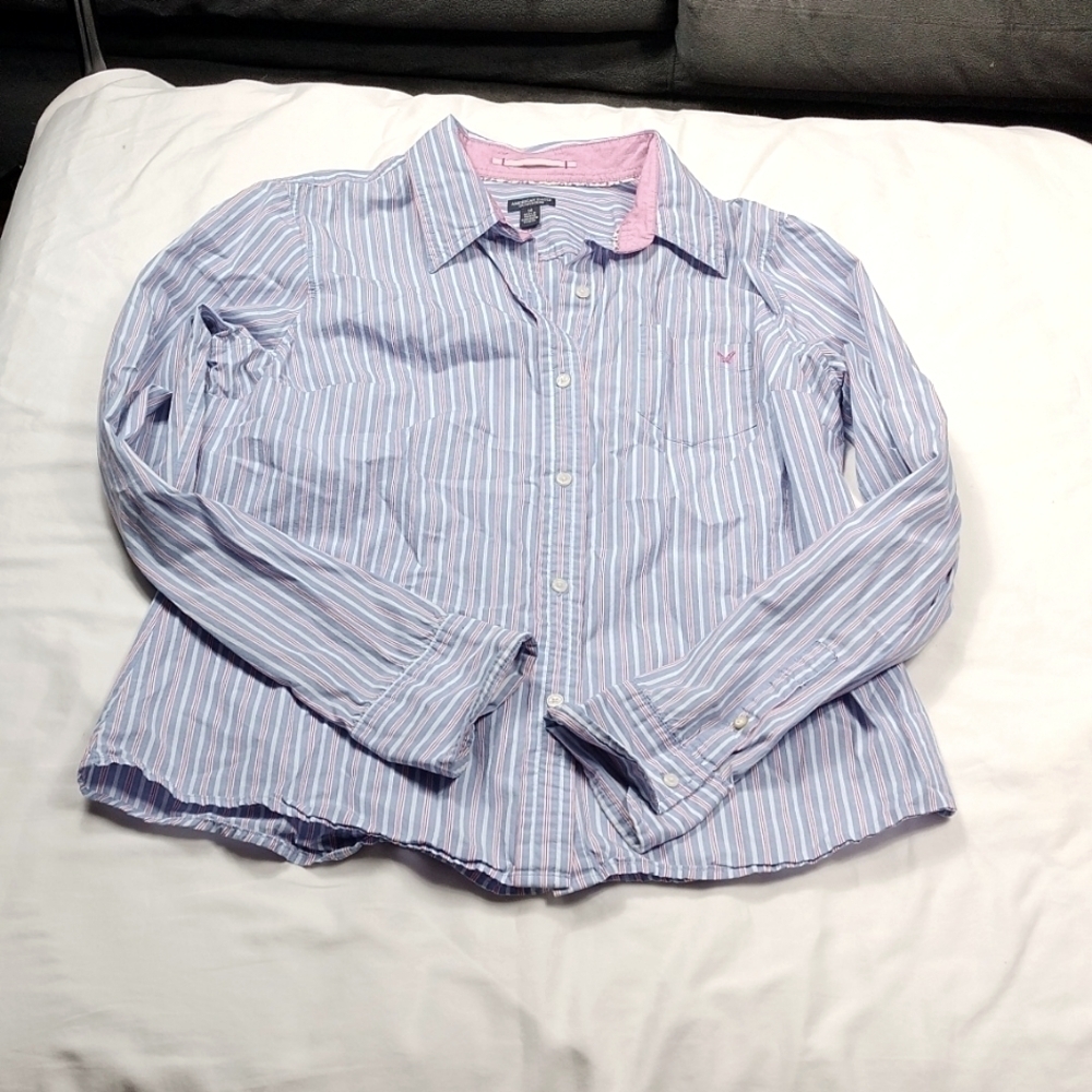 American Eagle outfitters women's long sleeved button down top size 14